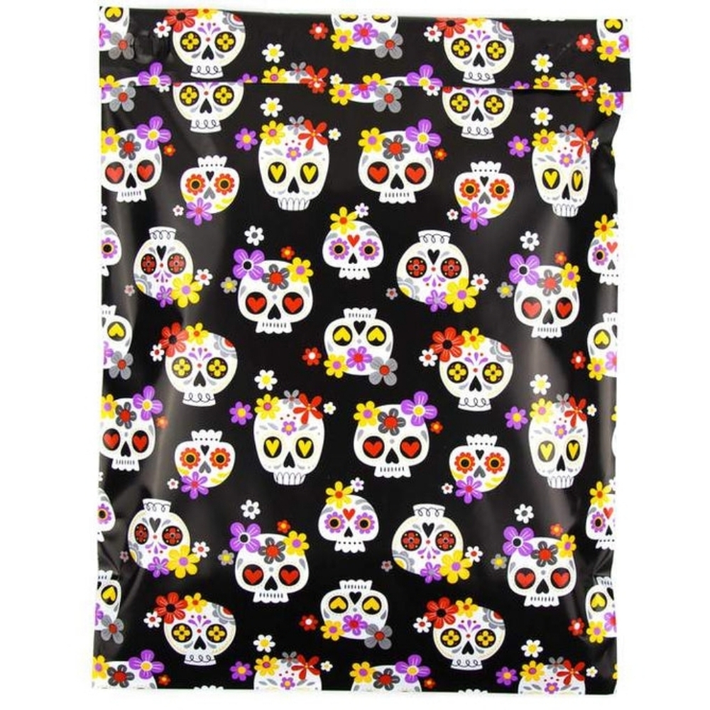 10 Pack 10x13 Sugar Skull Poly Mailers Day of the Dead Shipping Bags